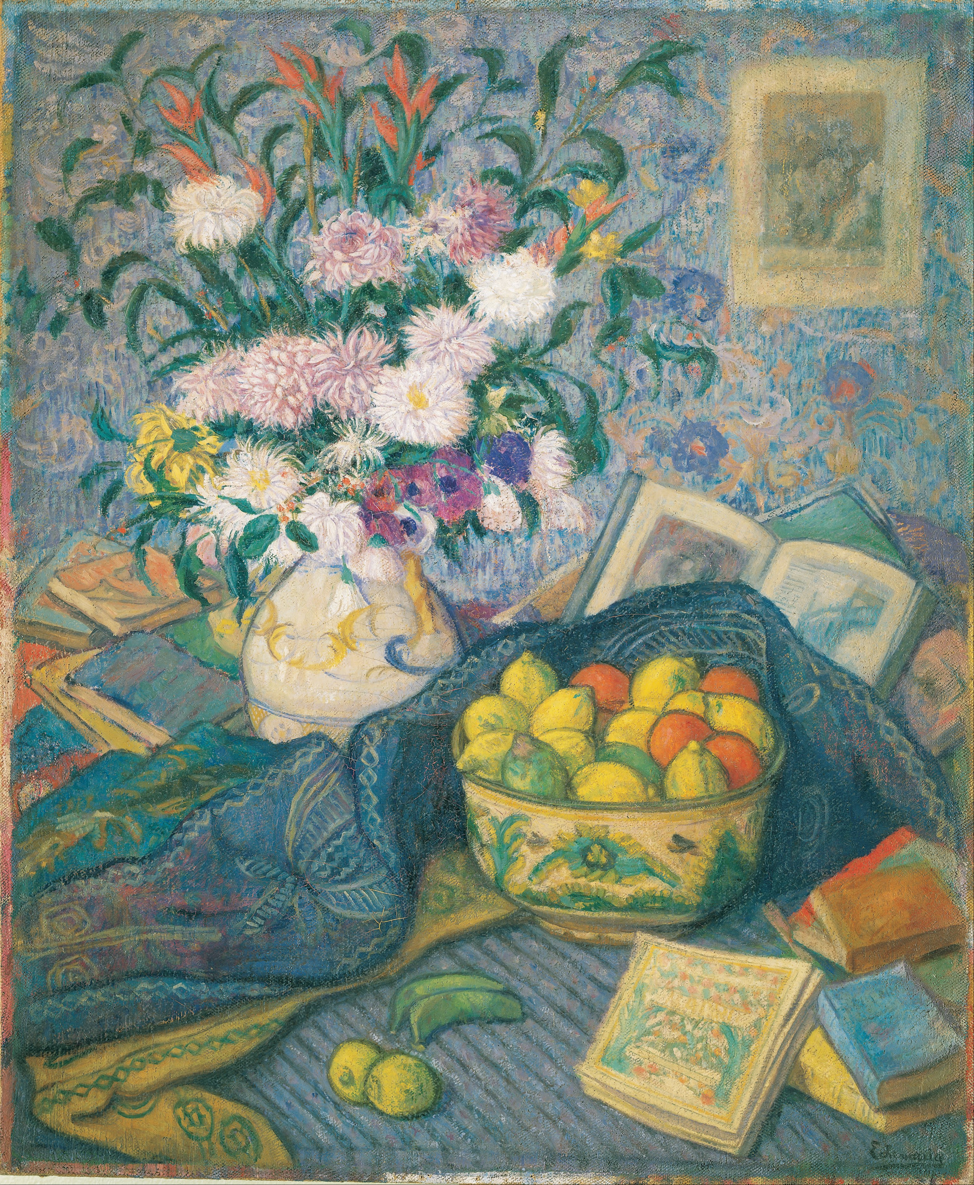《花瓶、香蕉、柠檬和书籍》