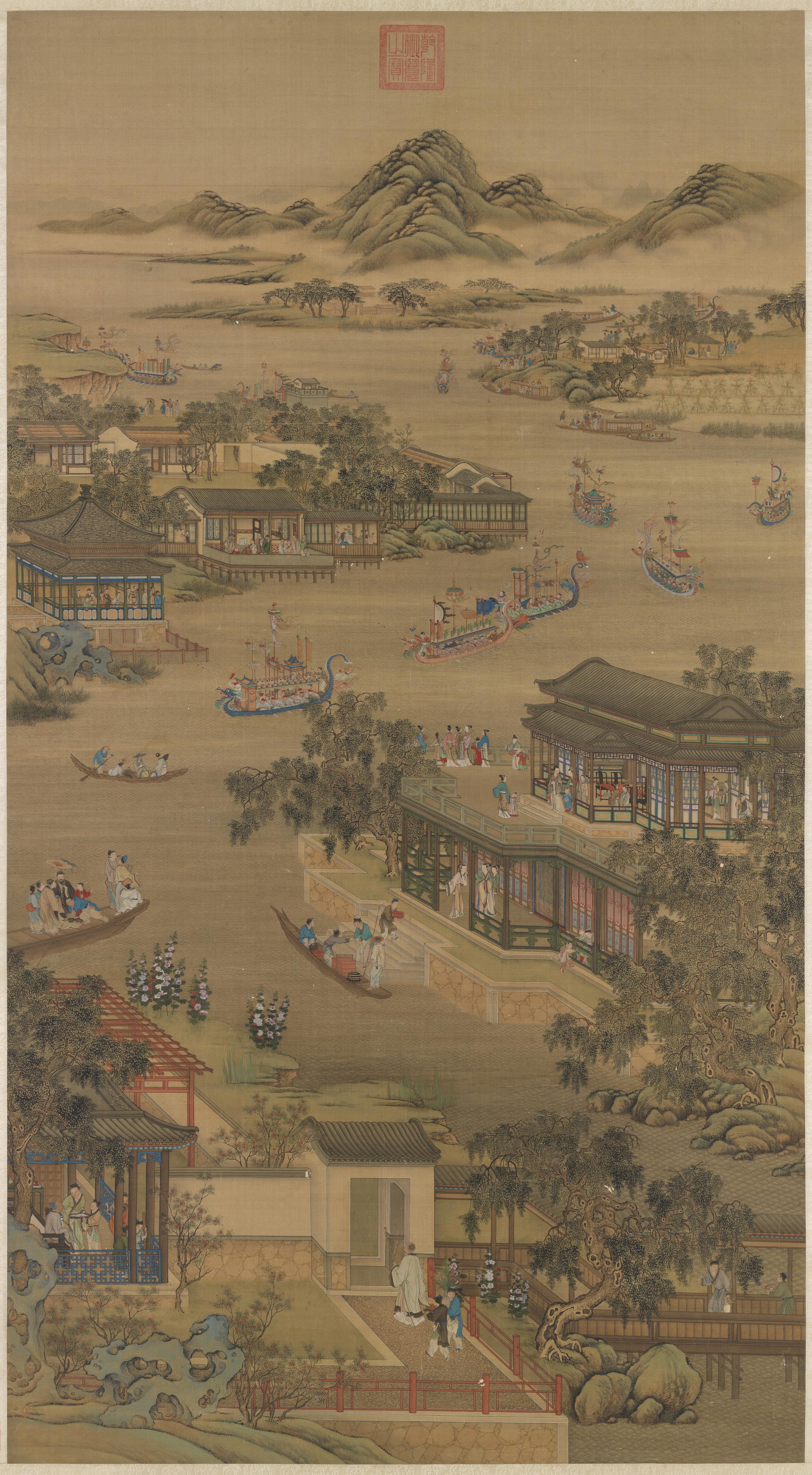 清院画十二月令图 五月