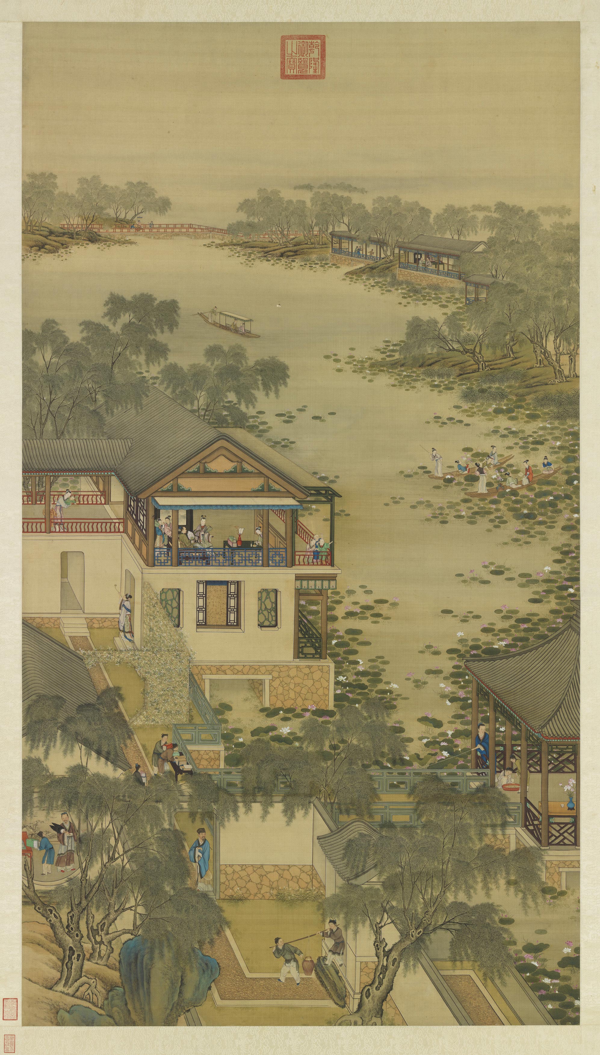 清院画十二月令图 六月