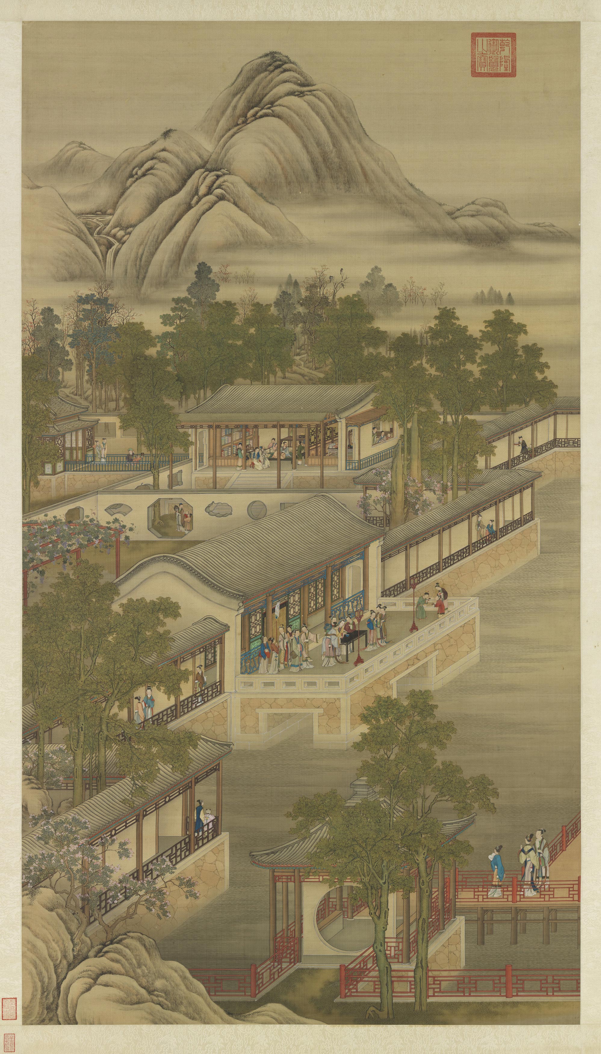 清院画十二月令图 七月