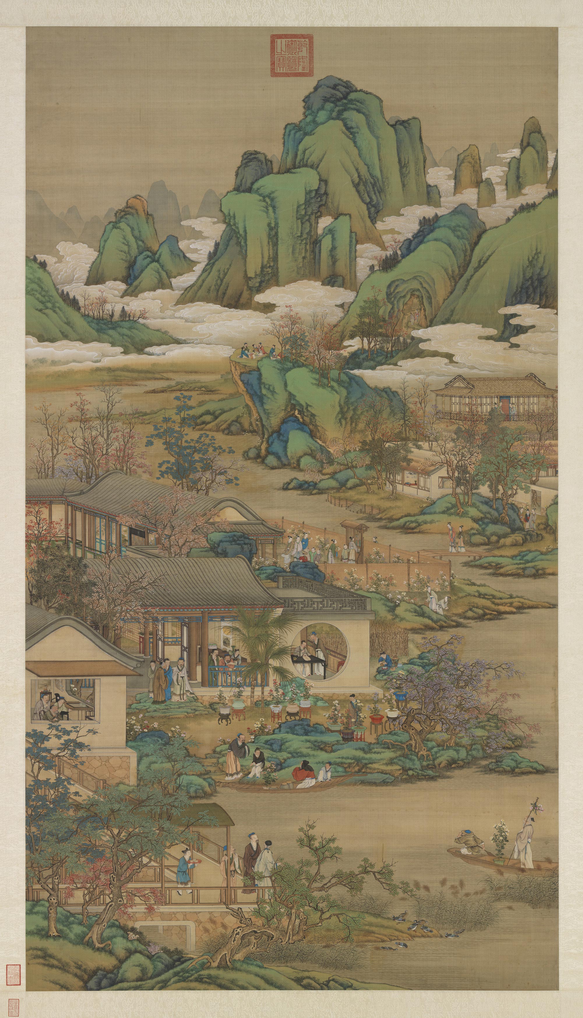清院画十二月令图 九月
