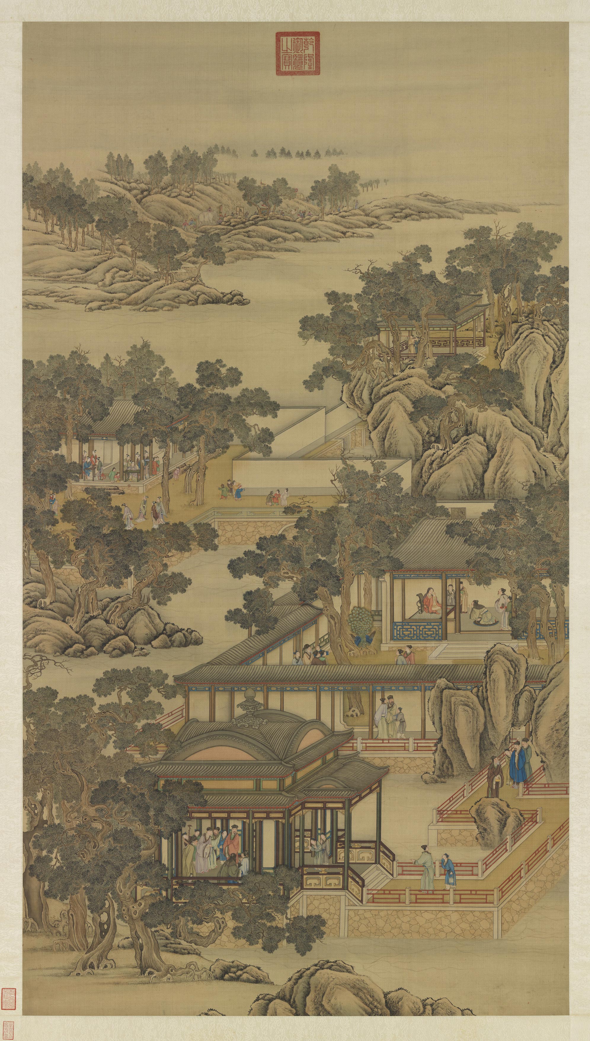 清院画十二月令图 十一月