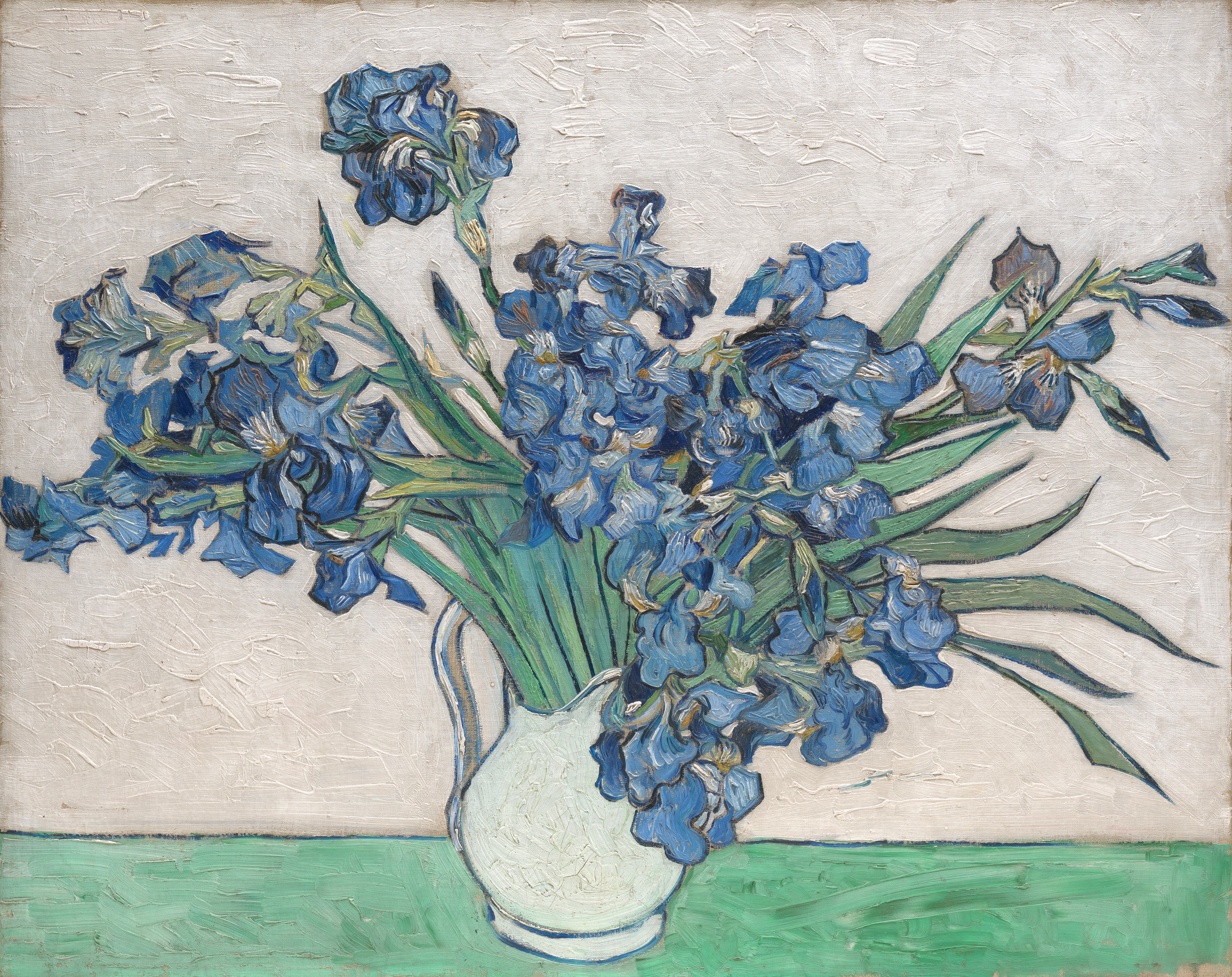 《花瓶里的紫色鸢尾花（Irises）》