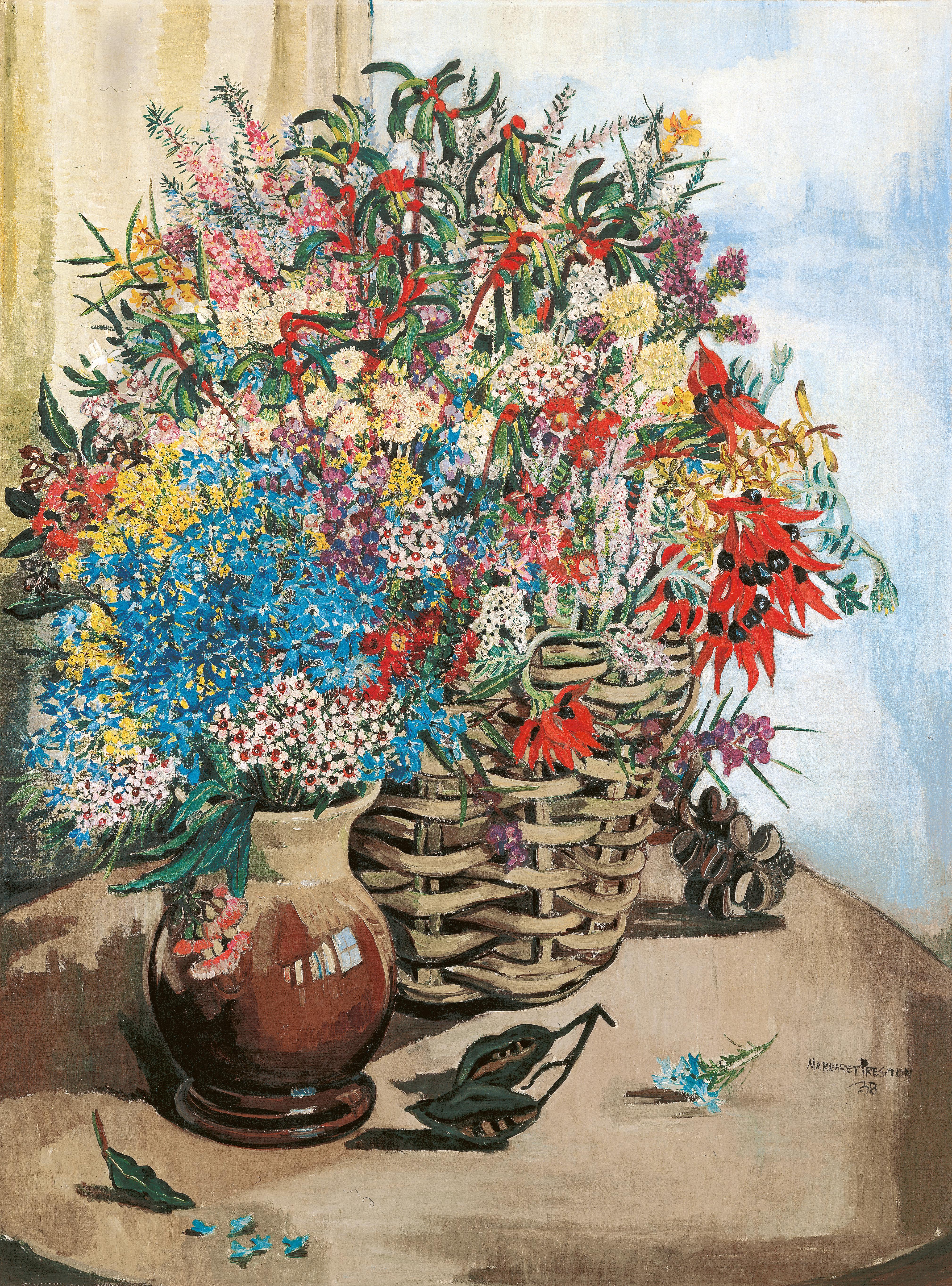 《静物画，澳大利亚的野花与花篮》