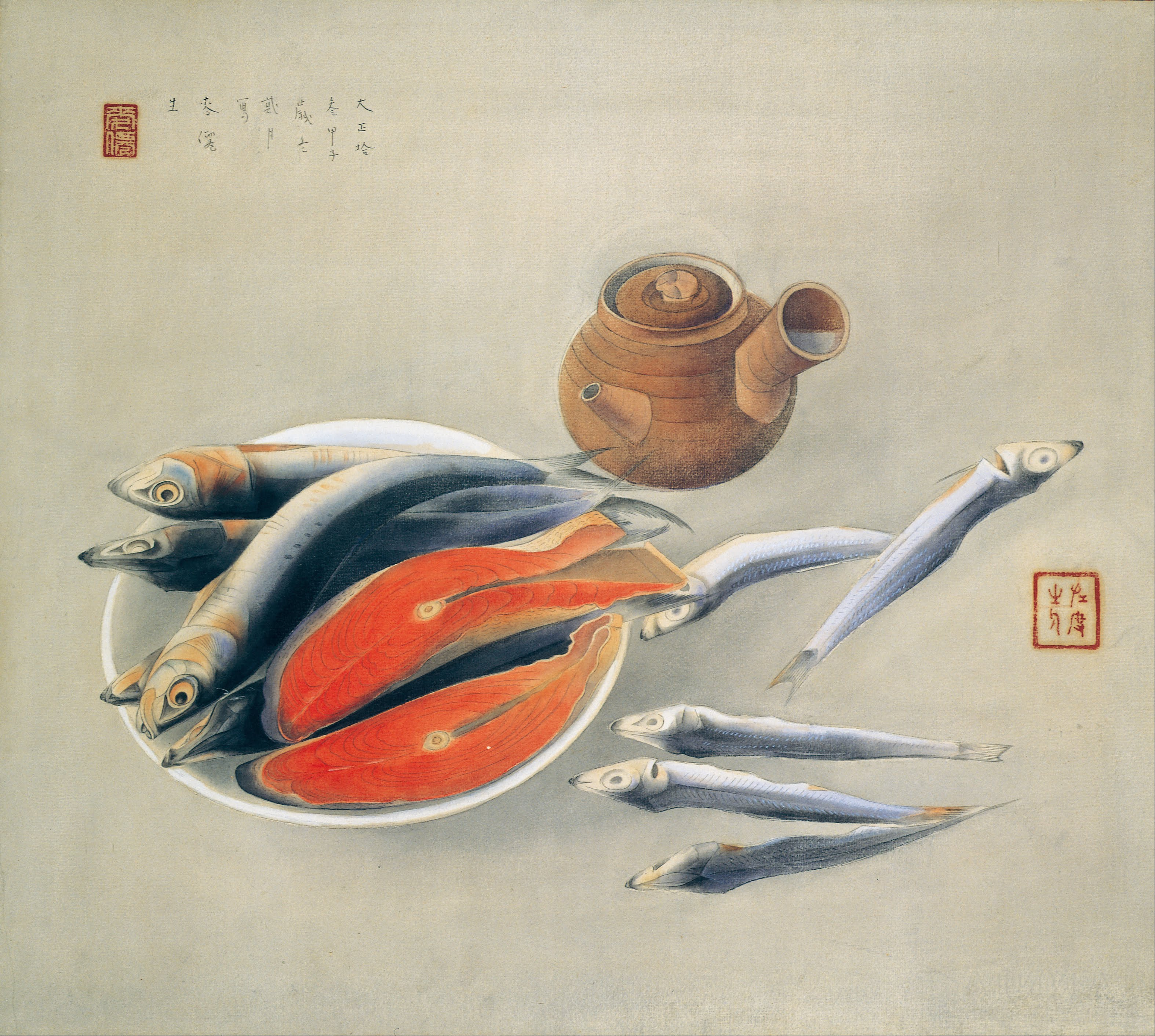 《静物 鲑鱼与沙丁鱼》
